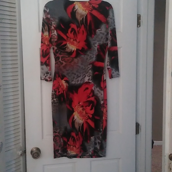 Boston Proper red multicolor dress, size M. - Picture 3 of 4